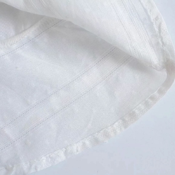 SOLD OUT CLEARANCE White Ruffled Swiss Dot Keyhole Mini Dress - Picture 8 of 10